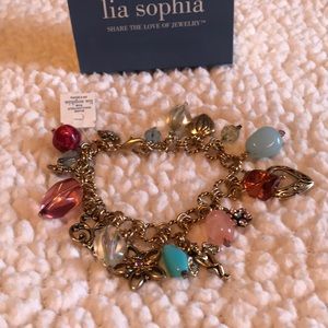 Brand new Lia Sophia charm bracelet 7”
